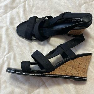 Black wedge heels size 8.5